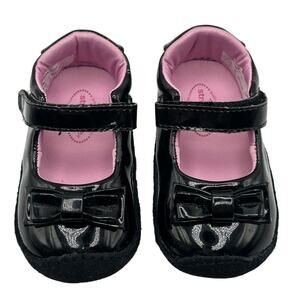 Stride Rite Black Patent Leather Bow Mary Janes Size 3